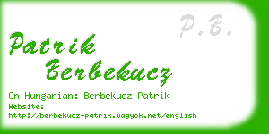 patrik berbekucz business card